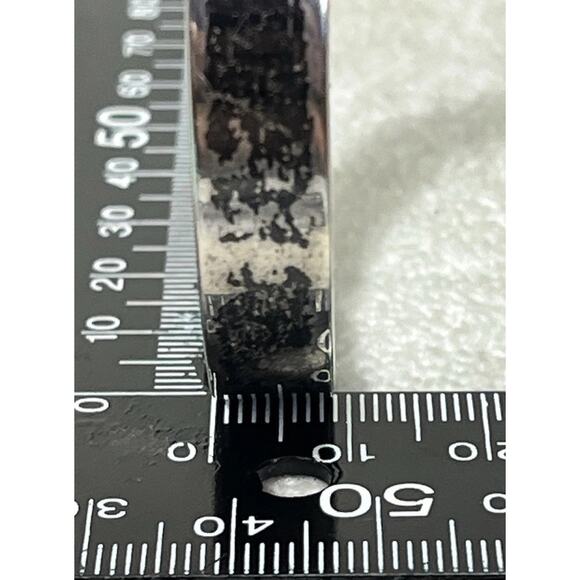 Vintage Southwestern Sterling Silver 9mm Wide Thick Hinged Bangle Bracelet 7” - Picture 13 of 15